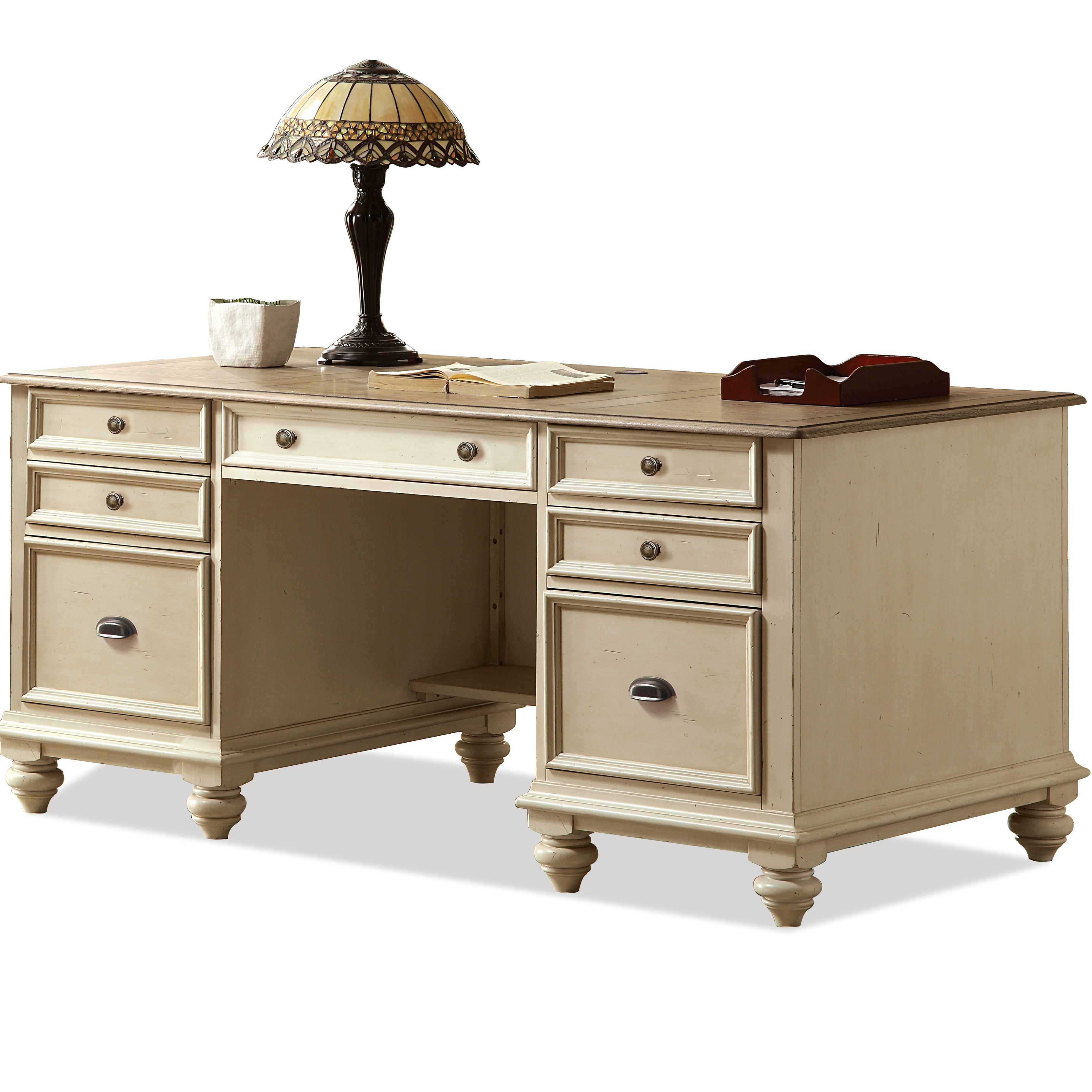 Riverside Furniture Coventry Two Tone Executive Desk with 7 Drawers